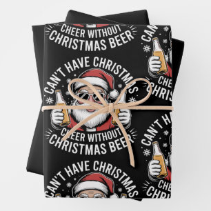 Feuille De Papier Cadeau Impossible d'avoir la joie de Noël sans bière Sant