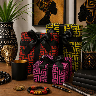Feuille De Papier Cadeau Impression africaine colorée