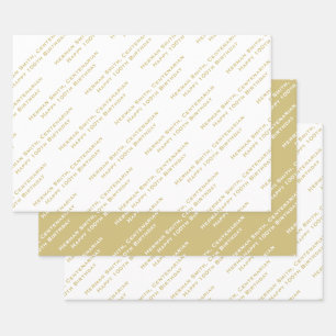 Feuille De Papier Cadeau Impression complète de votre Motif de messages - G