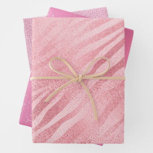 Feuille De Papier Cadeau Impression Glam Pink Zebra