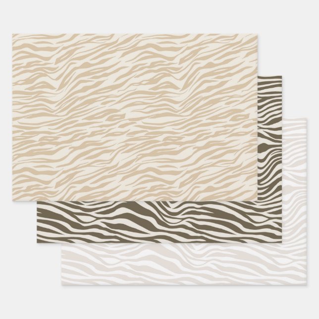 Feuille De Papier Cadeau Impression Zebra (Lot)