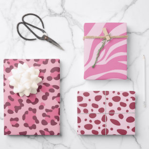 Feuille De Papier Cadeau Imprimé Animal Animaux Sauvages Motif Anniversaire