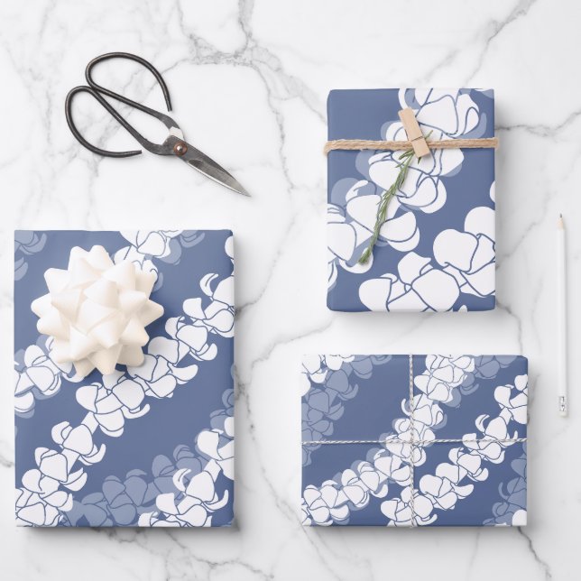 Feuille De Papier Cadeau Imprimerie hawaïenne Puakenikeni lei (Recto)