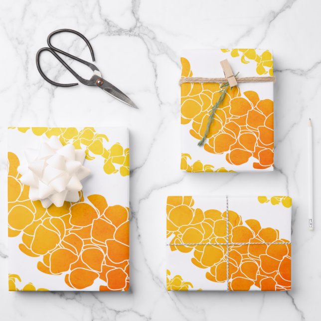 Feuille De Papier Cadeau Imprimerie hawaïenne Puakenikeni lei (Recto)