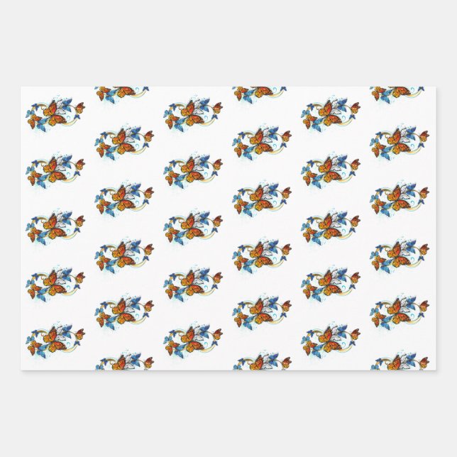Feuille De Papier Cadeau Infinity of Monarch Butterflies (Devant)