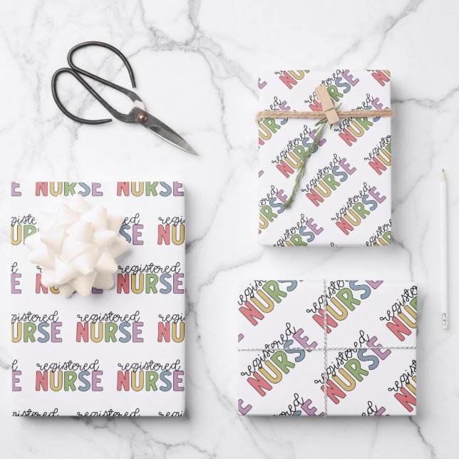 Feuille De Papier Cadeau Infirmière inscrite infirmière infirmière infirmiè (Recto)