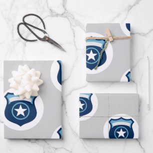 Feuille De Papier Cadeau Insigne de la loi et de l'ordre