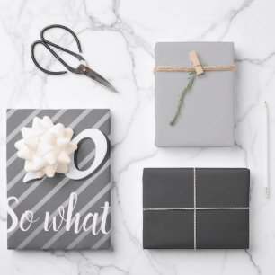 Feuille De Papier Cadeau Inspirationnel Moderne Élégant Gris 70e Anniversai