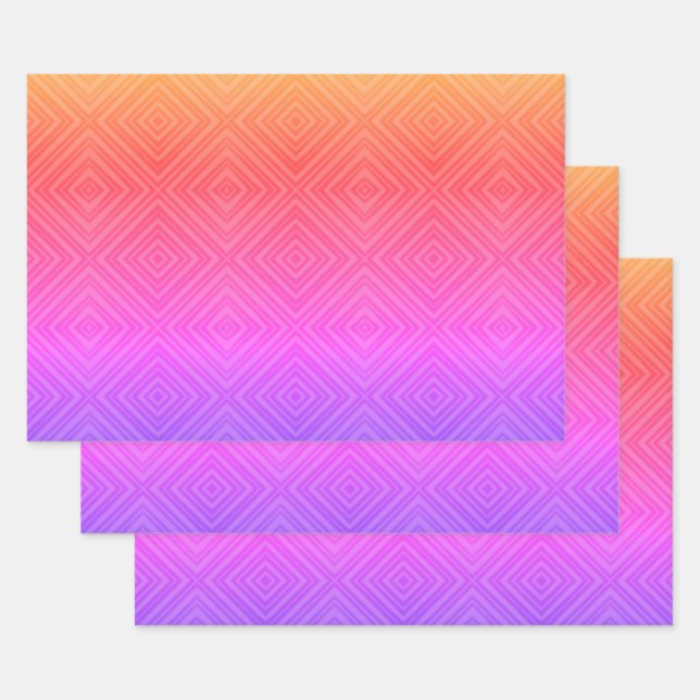 Feuille De Papier Cadeau Ipanema Arc-en-ciel Hypnotique Diamant Moderne Pop (Lot)