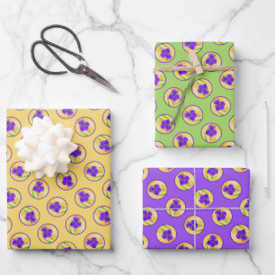 Feuille De Papier Cadeau Iris Peinture Iris À Led Violet Art Fleur Original