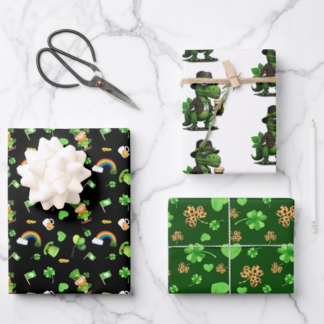 Feuille De Papier Cadeau Irish Fun  (Recto)