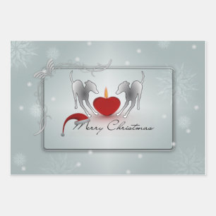 Feuille De Papier Cadeau Italie Greyhound Joyeux Noël