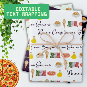 Feuille De Papier Cadeau Italien Joyeux Anniversaire, Acheter Acheteur cade