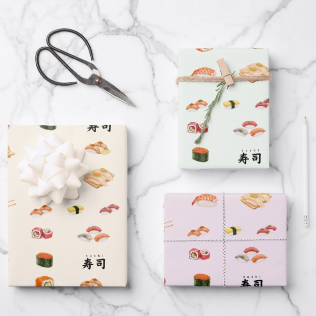Feuille De Papier Cadeau Itamae〈Sushi Chefs） collection (Recto)