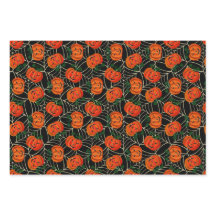 Jack o'lantern et Cobweb Motif Citrouille Hallowee