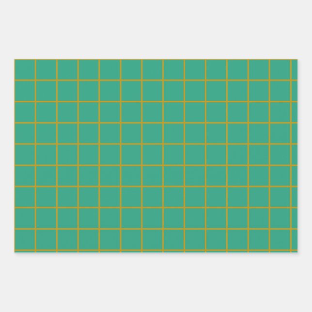 Feuille De Papier Cadeau Jade Green et Gold (Devant)
