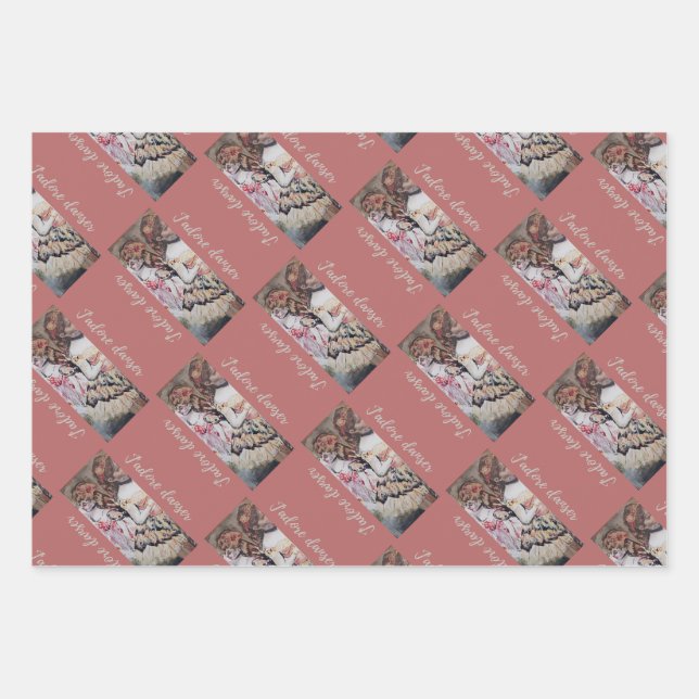 Feuille De Papier Cadeau J'adore danser (Devant)