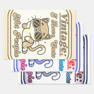 Feuille De Papier Cadeau J'aime les chats, pas les gens 