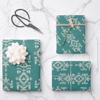 Feuille De Papier Cadeau Jamdani Print Folk Pattern