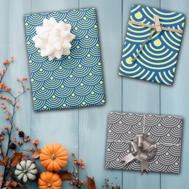 Feuille De Papier Cadeau Japanese Style Fish Scales Pattern (Créateur téléchargé)