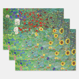 Feuille De Papier Cadeau Jardin Agricole Gustav Klimt Avec Peinture De Fleu