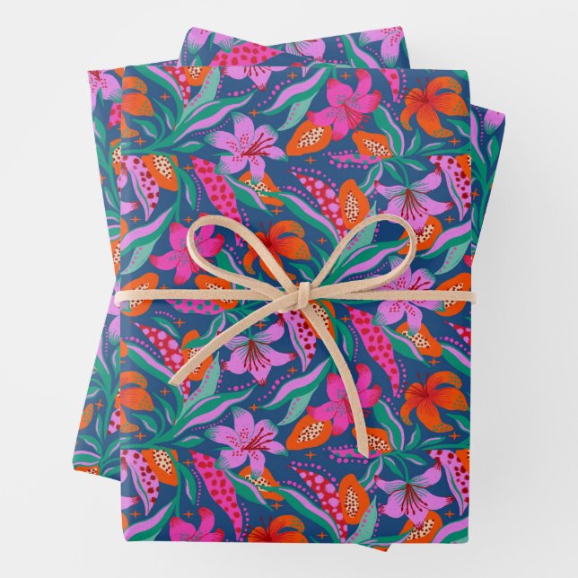 Feuille De Papier Cadeau Jardin Botanique Vibrant (En situation)