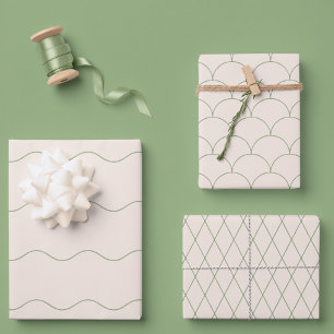 Feuille De Papier Cadeau Jardin de Cottage Sage Vert Doux Romantique Sirène