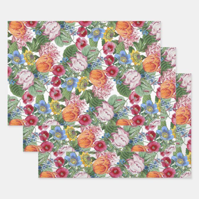 Feuille De Papier Cadeau Jardin de printemps (Lot)