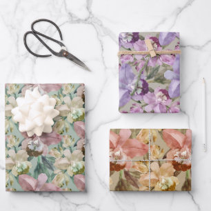 Feuille De Papier Cadeau Jardin d'Orchidées Délicates