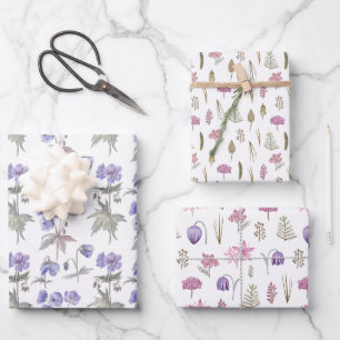Feuille De Papier Cadeau Jardin Fleur Minimaliste Thème Fête Cadeau Favoris