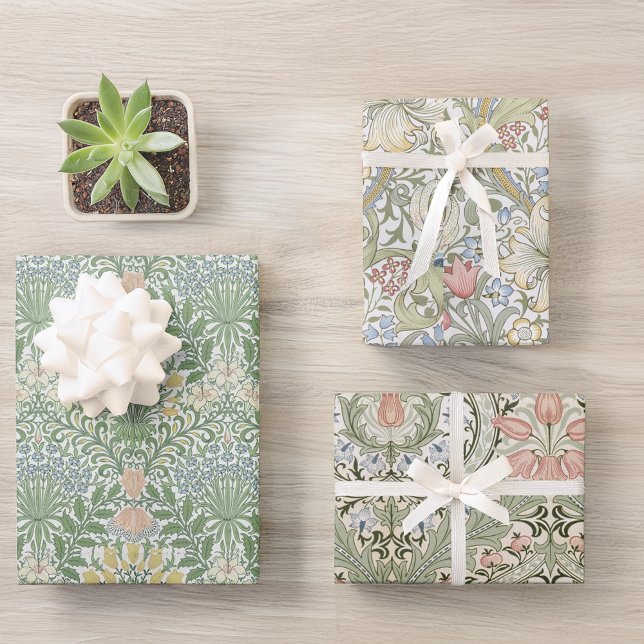 Feuille De Papier Cadeau Jardin Floral Eden Golden Lily Morris Motifs (Créateur téléchargé)