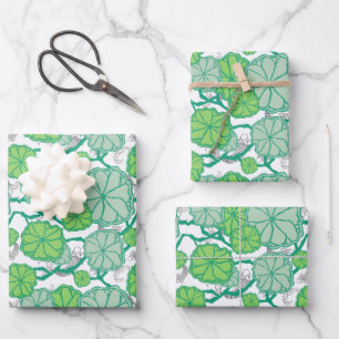 Feuille De Papier Cadeau Jardin japonais Lily Pad