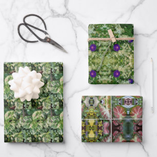 Feuille De Papier Cadeau Jardin Kaléidoscope Conception Printanière