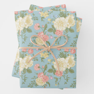 Feuille De Papier Cadeau Jardin Peony motif floral