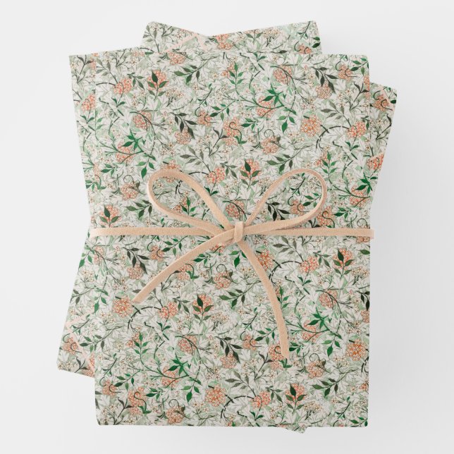 Feuille De Papier Cadeau Jasmine by William Morris (En situation)