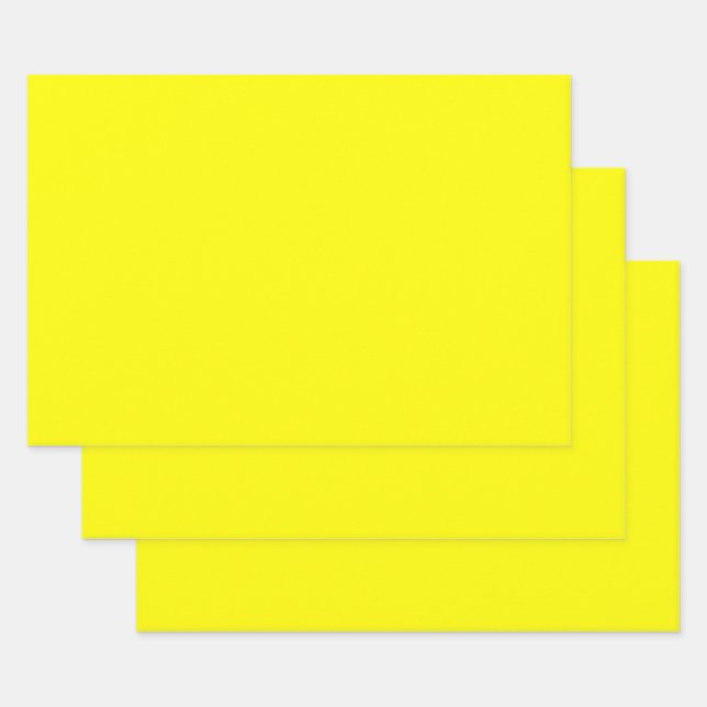 Feuille De Papier Cadeau Jaune clair (couleur solide)  (Lot)