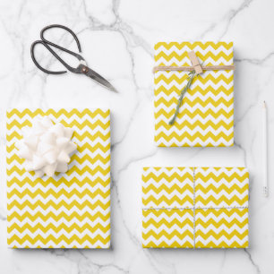 Feuille De Papier Cadeau Jaune Zigzag, Jaune Chevron, Motif géométrique