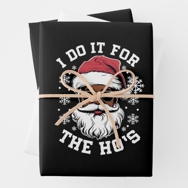 Feuille De Papier Cadeau Je Le Fais Pour Hos Christmas African Père Noël (En situation)