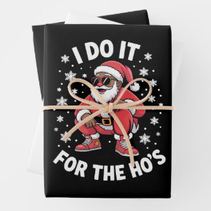 Feuille De Papier Cadeau Je le fais pour les Hos African Santa American Xma