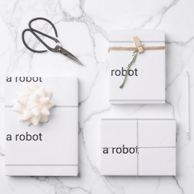 Feuille De Papier Cadeau Je ne suis pas un robot (Recto)