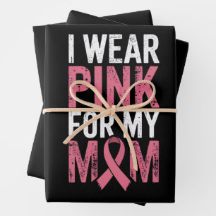 Feuille De Papier Cadeau Je porte du rose pour la sensibilisation au cancer