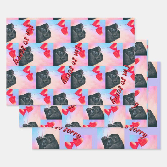 Feuille De Papier Cadeau "Je suis désolé, (Lot)