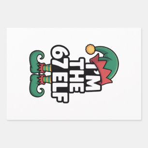 Feuille De Papier Cadeau Je Suis L'Elf 67 Six Sept Elf Mème Noël 