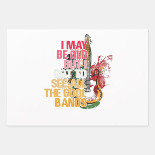 Feuille De Papier Cadeau Je Suis Peut-Être Vieille Mais J'Ai Compris Que Je