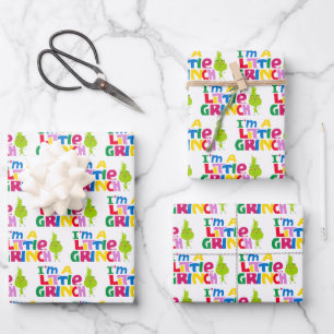 Feuille De Papier Cadeau Je suis un petit Grinch Graphique Coloré