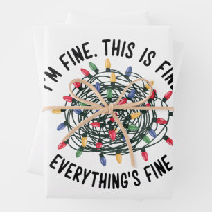 Feuille De Papier Cadeau Je vais bien C'est bien Tout va bien Drôle de Noël