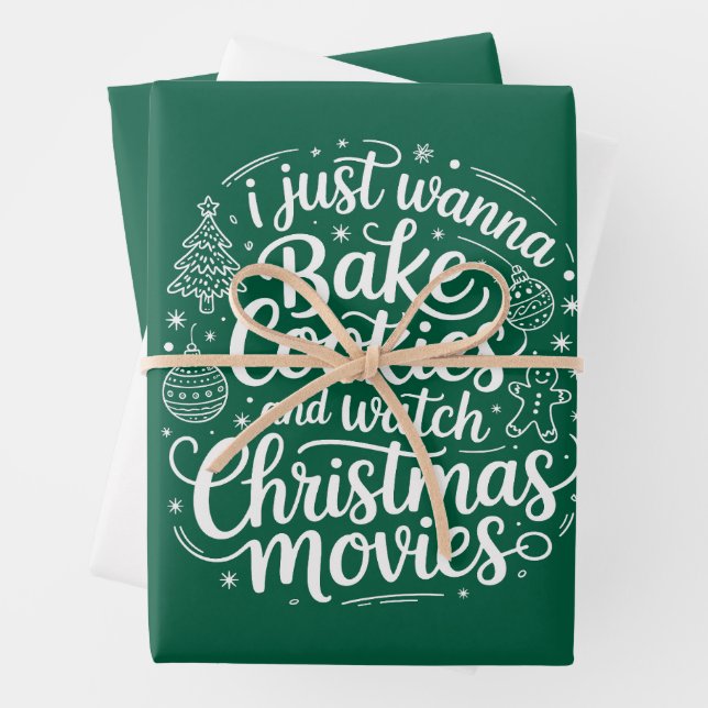 Feuille De Papier Cadeau Je Veux Juste Cuire Des Cookies Regarder Les Films (En situation)