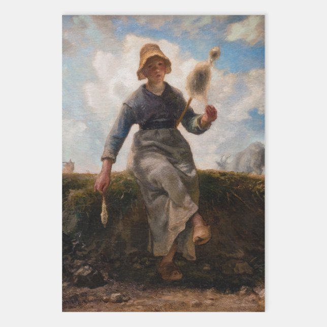 Feuille De Papier Cadeau Jean-Francois Millet - La fillette (Créateur téléchargé)