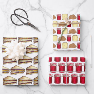 Feuille De Papier Cadeau Jelly au beurre d'arachide Temps PB&J Sandwich Pai