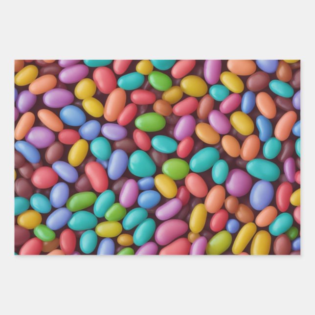 Feuille De Papier Cadeau Jelly Beans (Devant)